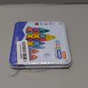 Mini Magnetic Tiles,34 PCS Magnetic Blocks with Metal Storage Box,Magnetic Building Tiles ,STEM Educational Travel Magnetic Tiles,Toddler Magnetic Toys for Kids Boys Girls Christmas Birthday Gifts