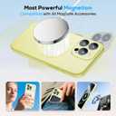Magnetic for iPhone 16 Pro Max Case with Camera Lens Protector,Silicone Phone Cover Compatible with Magsafe,Full Protection Shockproof Anti-Scratch,Soft Microfiber Lining Inside-Yellow