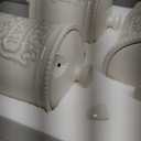 25DOL 35 Ounce Elegant Ceramic Kitchen Canisters Set of 3 - Beautifully Engraved Coffee Tea Sugar Storage Containers Airtight with Feet for Added Style and Stability - Ceramic Jar with Airtight Lid