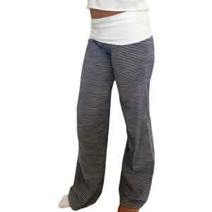 LILTWIST Women Y2k Striped Fold Over Pants Low Rise Yoga Pants Lounge Bottoms Color Block Wide Leg Flare Leggings Sweatpants (Medium)