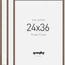Yaetm Minimalist 24x36 Poster Frame Solid Walnut Wood Frame 24 x 36 for Picture & Art Print, Lightweight, Horizontal and Vertical Wall Hanging for Photo Gallery (Pack of 3, Walnut)