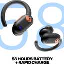 Skullcandy Push ANC Active Wireless Earbuds, Bluetooth Headphones, Noise Cancelling, 58 Hours Battery, Secure-Fit Over-Ear Hanger, Sweat and Waterproof, Microphone for iPhone Android - Black/Orange