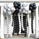 Black and Silver and White Linking Balloons, 154PCS Different Sizes Link Balloons for Making Balloon Wall Heart Arch, Quick Linked Balloon for Wedding Birthday Baby Shower Graduation Party Decorations