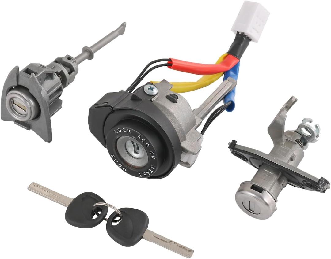 Full Lock Cylinder Set Key Ignition Start Barrel Compatible with 2009-2014 Hyundai Sonata 2011-2015 Hyundai Sonata Hybrid Replace# 81970-3SA00, 81250-3SA00