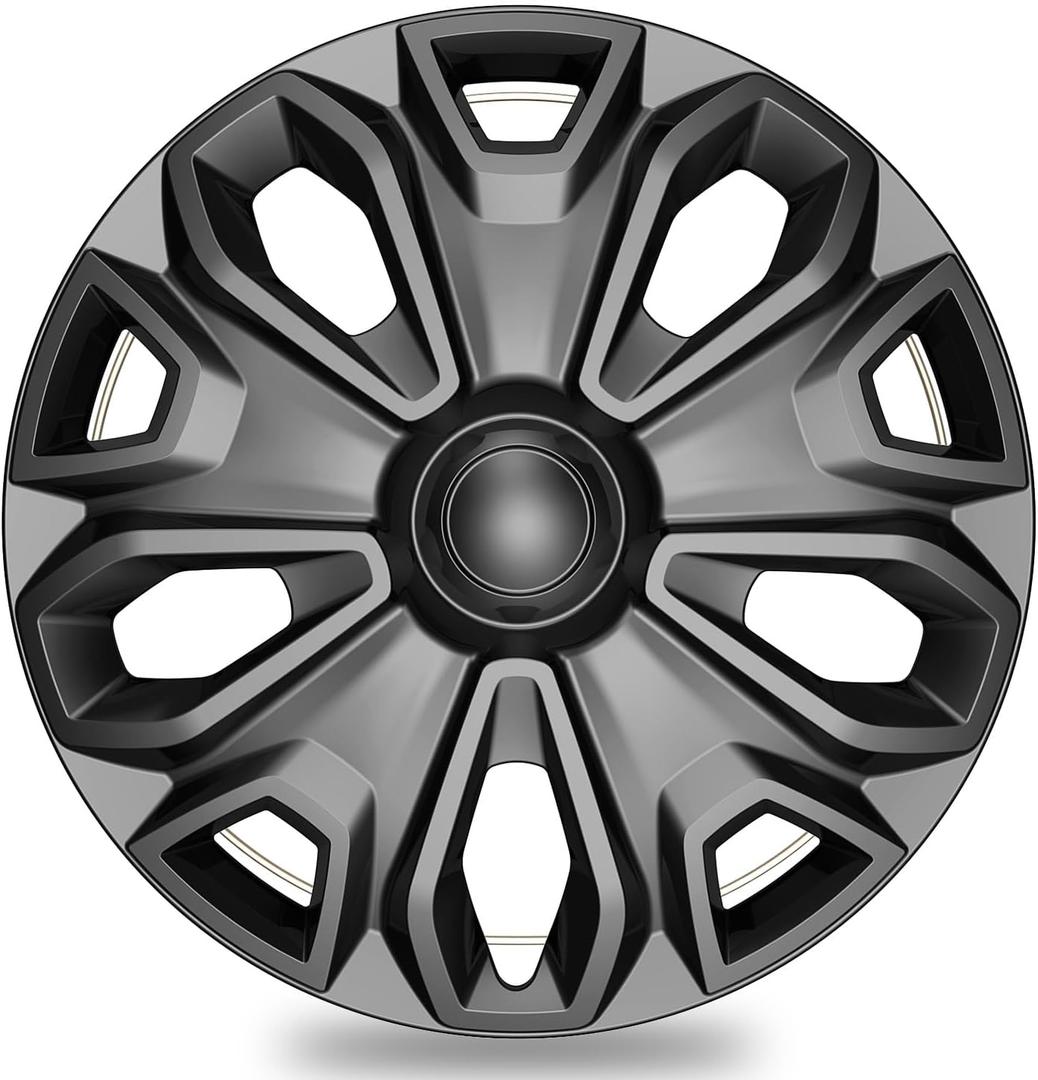 TangMiGe 4-Pack Hubcaps Wheel Covers Compatible with Ford Transit 150/250 / 350, 2015 2016 2017 2018 2019 2020 2021 2022 2023 2024, 16 inch, 5 Y Spok, Standard Leg, Black Color