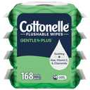 Cottonelle GentlePlus Flushable Wet Wipes with Aloe & Vitamin E, 4 Flip-Top Packs, 42 Wipes Per Pack (168 Total Wipes)