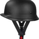 German Half Helmet,Adult Summer Handmade Personality Vintage Casco ,Motorcycle Helmet Scooter Cool Helmet for Men and Women (Black, Large)