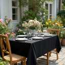 Sancua Rectangle Tablecloth - 60 x 102 Inch - Stain and Wrinkle Resistant Washable Polyester Table Cloth, Decorative Fabric Table Cover for Dining Tables, Buffet Parties and Camping, Black
