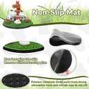 CusDusk Cow Farm Car Dashboard Decor Set, Simulation Miniature Farm Cow Resin Animal Figurines Ornaments with Round Grass, Automotive Interior Accessories for Vehicles, SUV, Truck, Van