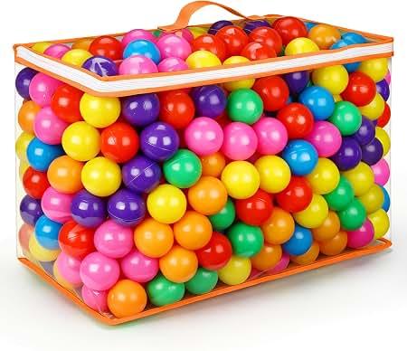 Kaptin 5.5cm 100PCS Kids Ball Pit Play Balls Soft Ocean Ball for ballpit Swim Pit Pool Tent Toddler playtent Playing Tent Ball playpen Playhouse (Mix Colour)