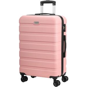 AnyZip Luggage PC ABS Hardside Lightweight Suitcase with 4 Universal Wheels TSA Lock Checked-Medium 24 Inch Pink