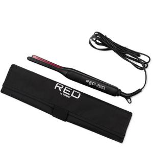 Red by Kiss Pencil Flat Iron up to 450°F Thin Small Tourmaline Ceramic Plate 0.3 inch (3/ 10") for Women and Men, Short to Medium Hair, Pixie Cut, Bangs, Edges
