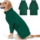 cyeollo Dog Sweater Pullover Turtleneck for Large Dogs, Classic Knitwear Fall Winter Cold Weather Dog Clothes Warm Pet Apparel Small Medium Large Dog Sweaters, Green 2XL