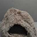 CATISM Cat Bed, Cat Cave for Indoor Cats, Soft Cat Dome, Self-Warming 2 in 1 Foldable Pet Cat House with Washable Cushioned Pillow Calming Fluffy Dog Beds for Small Dogs with Anti-Slip Bottom Brown