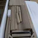 LINSY HOME Sideboard Buffet Cabinet with Storage, 55" Fluted Coffee Bar Cabinet with Tambour Sliding Doors and Drawer, Mid Century Modern Wood Storage Buffet Table for Kitchen, Living Room, Oak