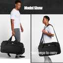 Uarition Gym Bag for Men - 55L Black Durable Large Duffle Bag for Travel, Workout, Fitness & Sport