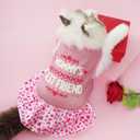 4 Pack Adorable Girl Puppy Printed Doggy Clothes for Small Dogs - Girl Holiday Apparel