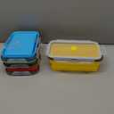 Collapsible Silicone Food Storage Container Set of 4, Collapsible Meal Prep Lunch Containers(40.5 Oz), Stackable, Space Saving (Blue, Green, Pink, Yellow)