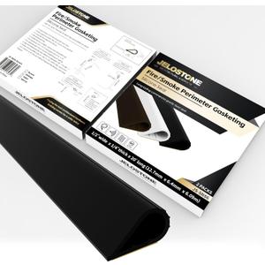 2 Pack - 20FT Fire/Smoke Perimeter Gasketing(Black) - Self-Adhesive Silicone Weather Stripping, 1/2" W x 1/4" TH, High Temp & Fire Rated, Soundproof & Weatherproof Seal, JS-SN86