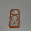 Diaclara Magnetic Designed for iPhone 17 Pro Case 6.3'' [Full Camera Protection] Full Body Bumper,[Compatible with MagSafe] Military Drop Proof Phone Case w/Built-in Screen Protector,Orange