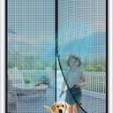 MAGZO Magnetic Screen Door Fit Door Size 35 x 80 Inch, Screen Size 37" x 81" Self Sealing Mesh with Hook & Loop Strip, Black