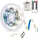 LED Strip Lights Battery Operated, 9.8ft 90 LED Strip Lights with Remote Control Timer Dimmable, Waterproof Flexible Lights Strip for Indoor Outdoor Table Bedroom Boat Kitchen - White
