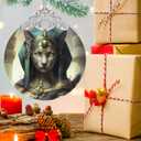 Christmas Decorations Ornaments, Stained Glass Ornament, Christmas Tree Ornaments, 2025 Gift Ornament, Xmas Gift for Friend Family Coworker - Egyptian Goddess Bastet