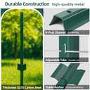 Metal Fence Post 4feet, Heavy Duty Garden Fence Post for Holding Wire Fence, Sign U Post Pack of 10 Sturdy Outdoor No Dig Fence Post for Garden Yard Green