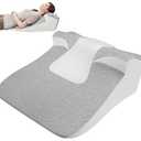 LiebKomfon Bed Wedge Pillow for Sleep Apnea, Acid Reflux & Snoring Relief - Post-Surgery Recovery Pillow with Ergonomic 3-in-1 Certified Memory Foam for Back, Neck & Head Support, 23 x 22