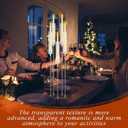 Barydat 4 Pcs Acrylic Candelabra Centerpieces Clear Taper Candle Candlestick Holder Crystal 5 Arm Candlesticks Holder with Acrylic Shade Pillar Fit 0.87" LED Candle for Wedding Dinner Party (Clear)