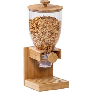 Honey-Can-Do Bamboo Cereal Dispenser, Food Storage Container for Pantry, Kitchen Counter, Organization and Storage KCH-09867 Natural