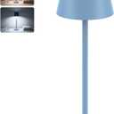 LED Cordless Table Lamp Rechargeable, 3-Height Adjustable, 5500mAh Battery Operated Lamp, 3-Color Dimming Touch Lamp, Portable Lamp for Dining, Bedroom,Camping, Outdoor, Indoor(Blue 1 Pc)