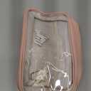 Fammart Clear Makeup Bag with 2 Customizable Chenille Letters - Waterproof PU Leather Cosmetic Case, Large Personalized Toiletry Pouch for Women & Teens, Ideal for Travel & Gift