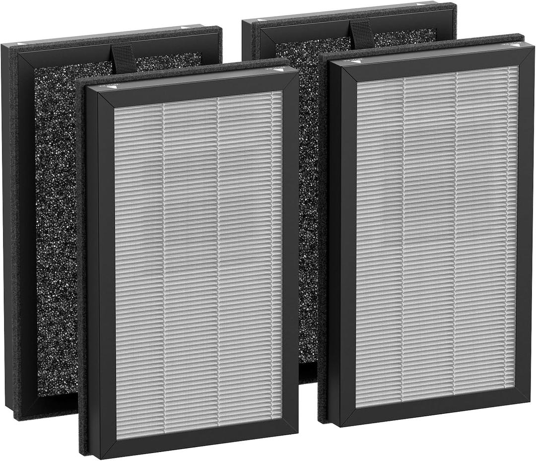 PM1240B & AP2 Air Filter Replacement Compatible with Priestley PM1240B and Airversa AP2 Purelle Air Purifier 3-Stage Powerful Filtration HEPA Filtering 99.97% Smoke, Odor, Particles, 4 Pack