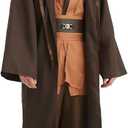 Men's Tunic Costumes Adult Tunic Hooded Robe Set Halloween Cosplay Costumes Knight Cloak With Pocket, L