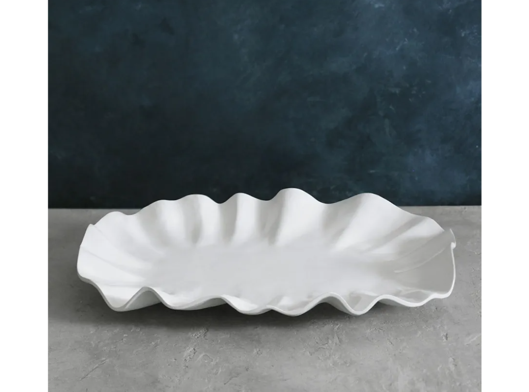 Beatriz Ball VIDA Bloom Large Oval Platter (White) 2 pack.