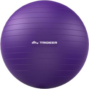 Trideer Extra Thick Yoga Ball Exercise Ball, 5 Sizes Gym Ball, Heavy Duty Ball Chair for Balance, Stability, Pregnancy, Quick Pump Included (Purple)