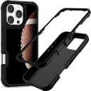 Compatible with iPhone 16 Pro Case, Heavy-Duty 3-in-1 Full-Body Rugged with Soft Rubber Bumper Shockproof Protective Cover for Men Boys Kids Teen - Cool Football Rugby 001