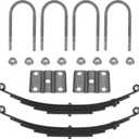 Single Trailer Leaf Spring 5 Leaf Double Eye 3000 lbs Cap for 6000 lbs Axle Suspension & U-Bolt kit 25-1/4" Length fits for SW5 - Set 2