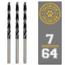 7/64 Inch Drill Bit (3 Pack) Industrial Grade M35 Cobalt Titanium Aluminum Nitrite - 7/64" Diameter & Total Length of 2-5/8" with Working Length of 1-1/2" Easily Drill Into Metal, Steel, & Aluminum