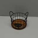 Coffee Pods Holder for Countertop, K Cup Holder Organizer, Sturdy Kcup Storage Basket with Wooden Base, Pods Container for Kitchen Bar Counter Office Desktop (Black)