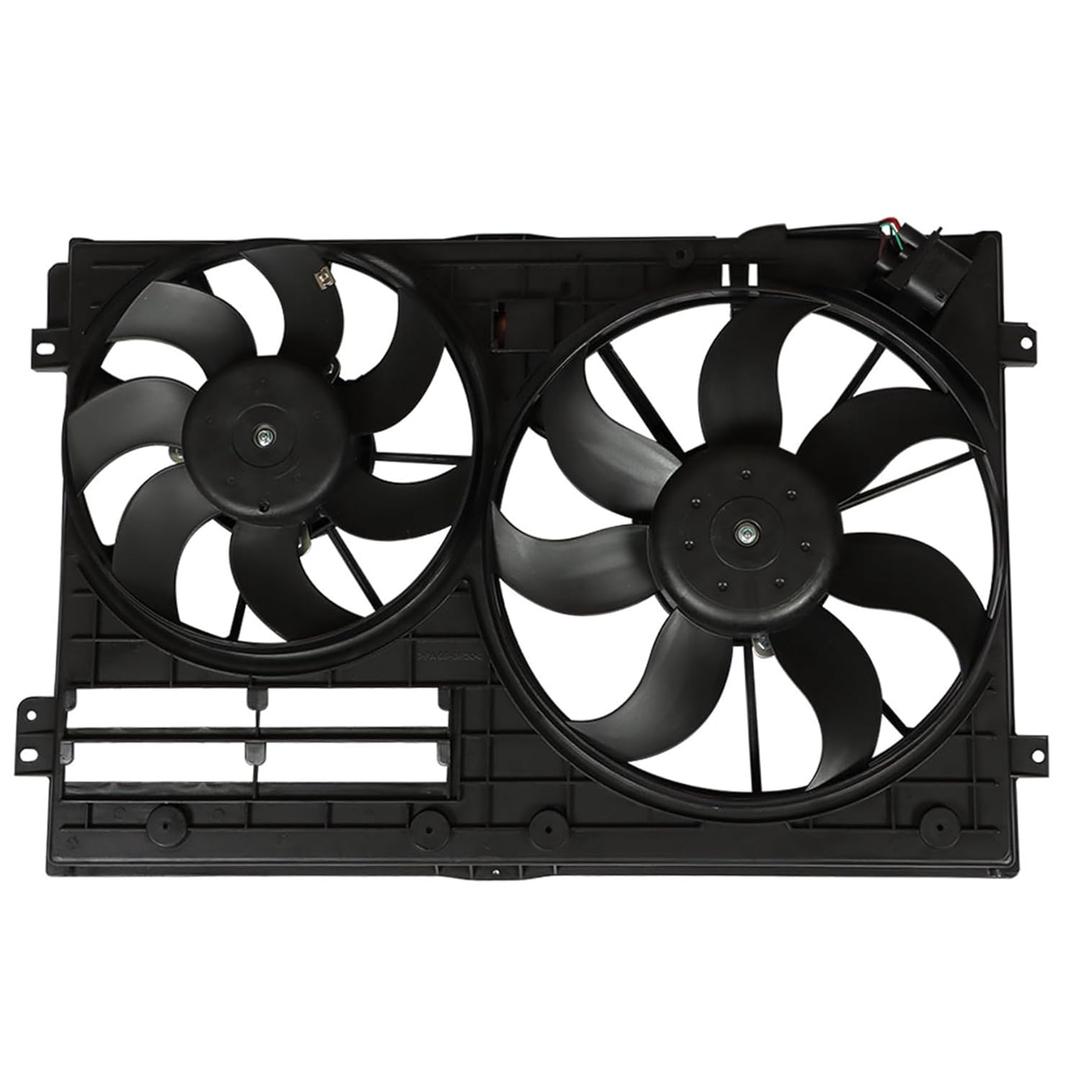 WFLNHB Radiator Cooling Dual Fan 1K0121205AD9B9 Replacement for Audi A3 Jetta CC Gtieos Beetle 1.8L 1.9L 2.0L