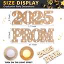 Rossesay 2 Pcs LED 2025 Prom Marquee Letters Signs Large Prom 2025 Letters with Lights Graduation Centerpieces for Tables Wooden Light up Signs Preschool Senior College Graduation Party Supplies