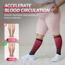 CUBlEX 4 Pairs Plus Size Compression Socks Unisex 20-30mmHg Knee high XXL- XXXXL for Woman & Man (Black)