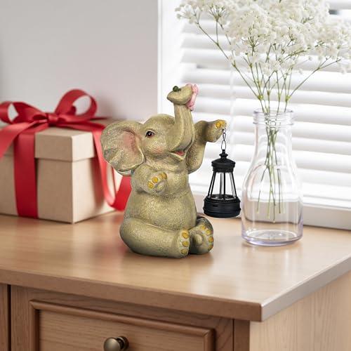 GIGALUMI Solar Garden Statues Elephant with Lantern Elephant Gifts for Women Birthday Gifts for Mom. Elephants Figurine Solar Garden Decor Outdoor Statues for Yard, Patio, Balcony, Lawn, Pond, Set of 2 GIGALUMI Solar Garden Statues Elephant with Lantern Elephant Gifts for Women Birthday Gifts for Mom. Elephants Figurine Solar Garden Decor Outdoor Statues for Yard, Patio, Balcony, Lawn, Pond, Set of 2