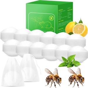 12Pack Wasp and Bee Repellent Outdoor - Natural Peppermint Oil Bee Repellent for Yellow Jackets, Hornets, Carpenter Bees, Mud Wasps, Indoor Outdoor Patio Garden Porch, Pet and Family Safe