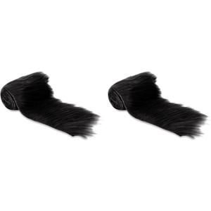 FabricLA Black Shaggy Plush Faux Fur Strips - Craft Fur for Gnomes, Cosplay, and DIY Projects | 2" X 60" (Pack of 2)