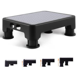 CHIKILLA Adjustable Step Stool for High Beds and Cars, 650lb Heavy Duty Bed Step for Elderly, Non-Slip Mobility Platform for Bathtub, Kitchen, SUV, 4 Height Levels 3.4-5.4" Portable Stair Assist, Gray