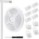 RGBZONE 3 Pin 10mm LED Connector Kit with 32.8ft 3 Pin Extension Cable and 10 Pcs 3 Pin LED Strip to Wire Connectors for 10mm IP20/IP65 SMD 5050 Dream Color LED Strip Light WS2811 WS2812B