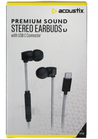 Acoustix Premium Sound Wired Stereo Earbuds with Lightning Connector